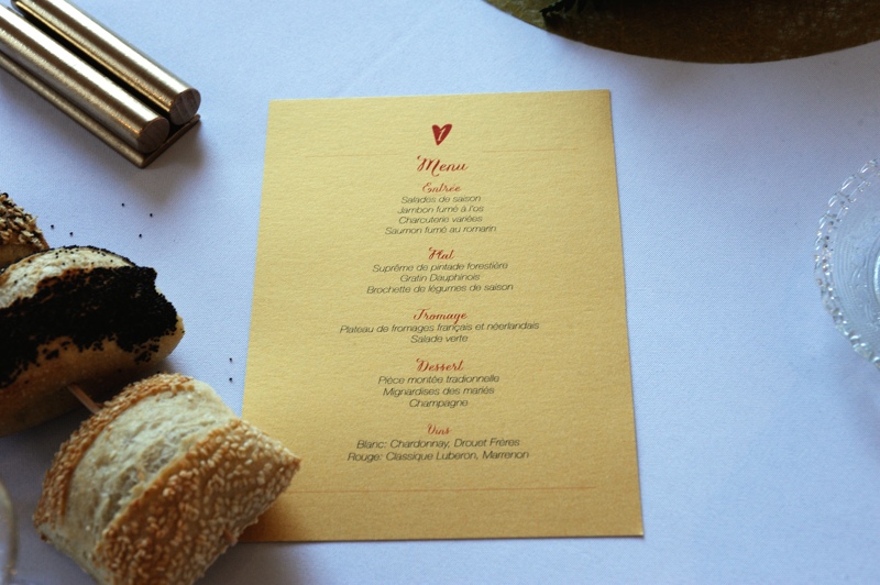 Exemple de menus pour mariage Villersexel